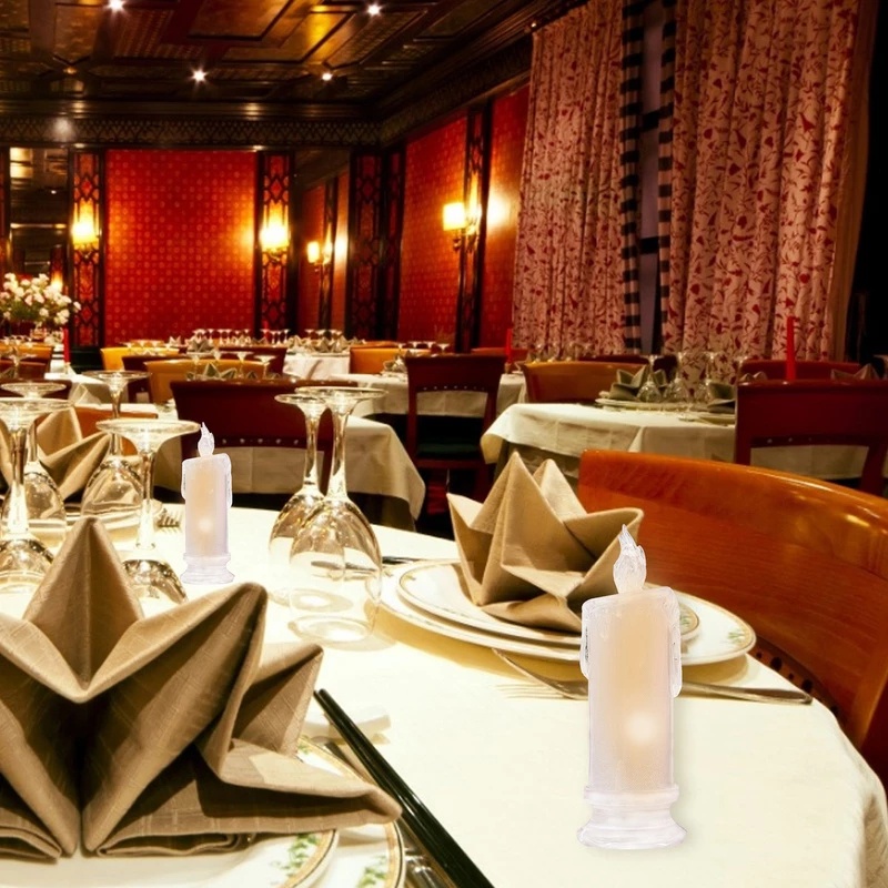 Nến điện tử bằng acrylic trong suốt màu dạ quang trang trí cho giáng sinh