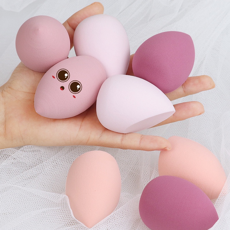 Set 4 Mút Tán Kem Nền / Phấn Má Hồng / Phấn Phủ Trang Điểm Size Hỗn Hợp Kèm Hộp Đựng