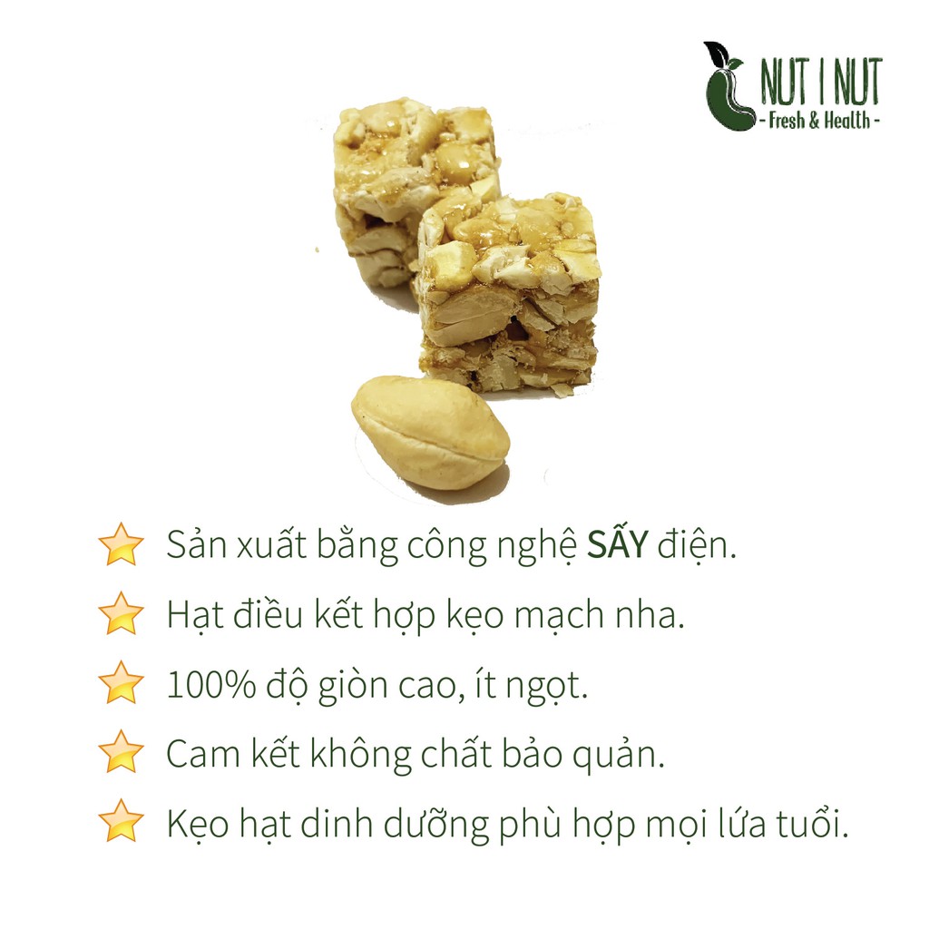 Kẹo hạt điều NUT I NUT sấy tự nhiên làm kẹo hũ 226.8 gram