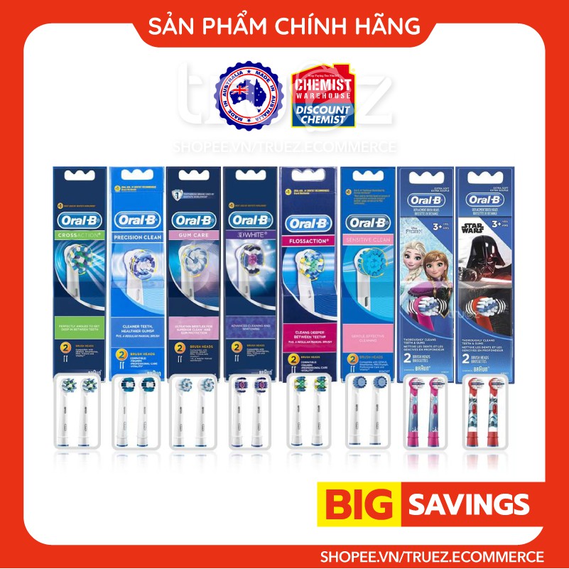 Đầu thay bàn chải điện Oral-B [Úc] Đủ loại set 1/2/3/4/5 [Chính hãng]