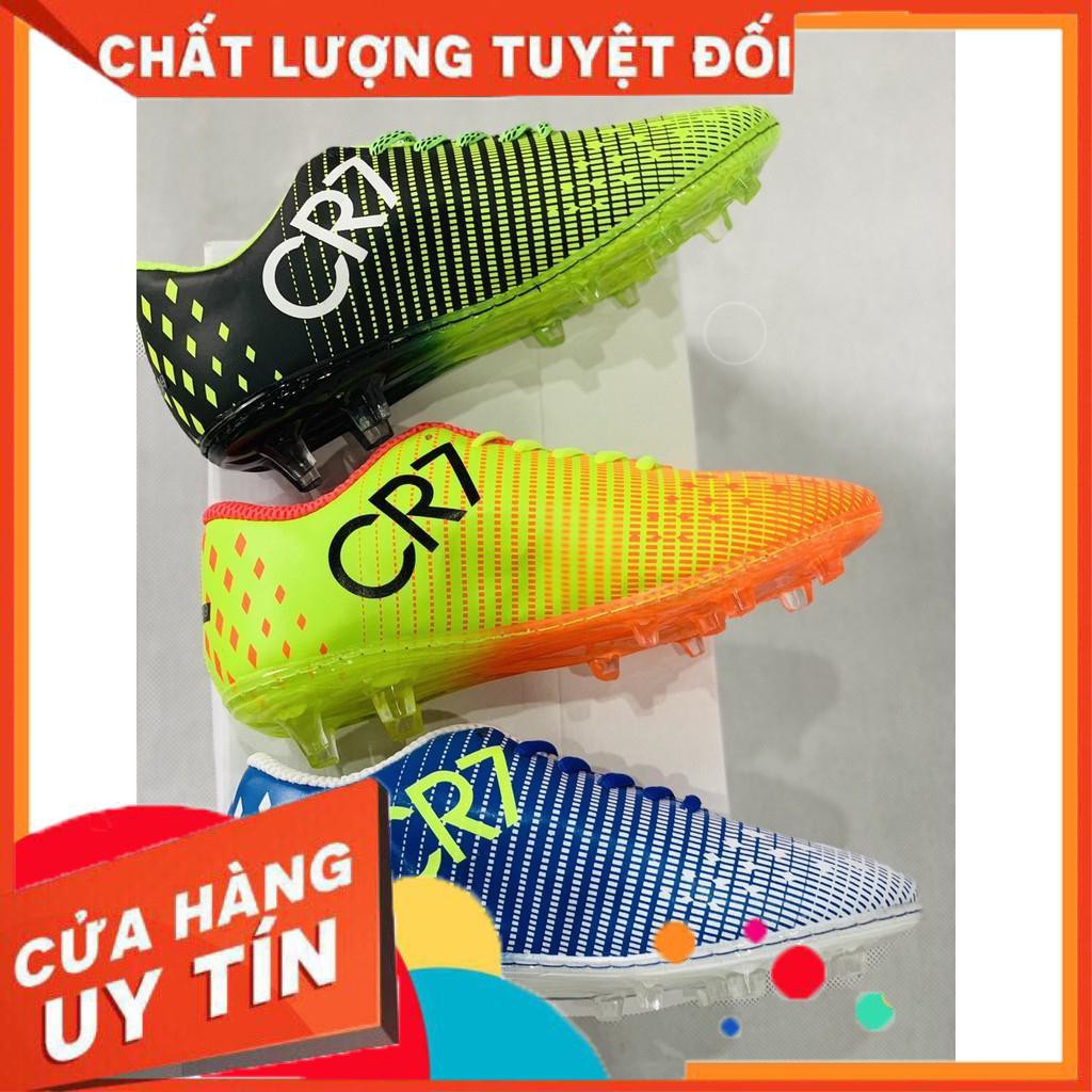 Giá Buôn Giày đá banh CR7 caro đinh cao - sân tự nhiên - khâu full đế
