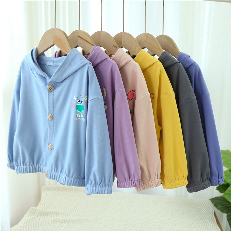 Áo Khoác Cardigan Dệt Kim Có Mũ Trùm Kiểu Hàn Quốc Xinh Xắn Cho Bé