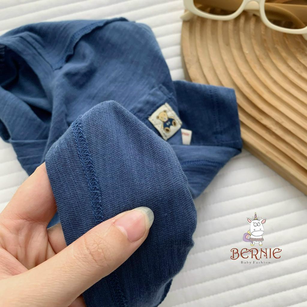 Áo thun ba lỗ sát nách không tay BERNIE in gấu nổi bật cool ngầu phong cách hàn quốc cho bé từ 9 đến 24kg