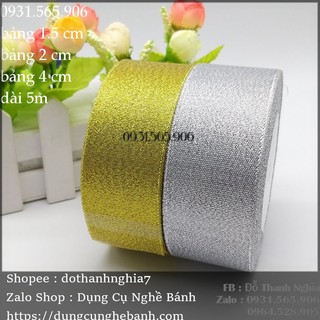 Dây Ri Băng Kim Tuyến Màu Vàng Bảng 4Cm Lớn