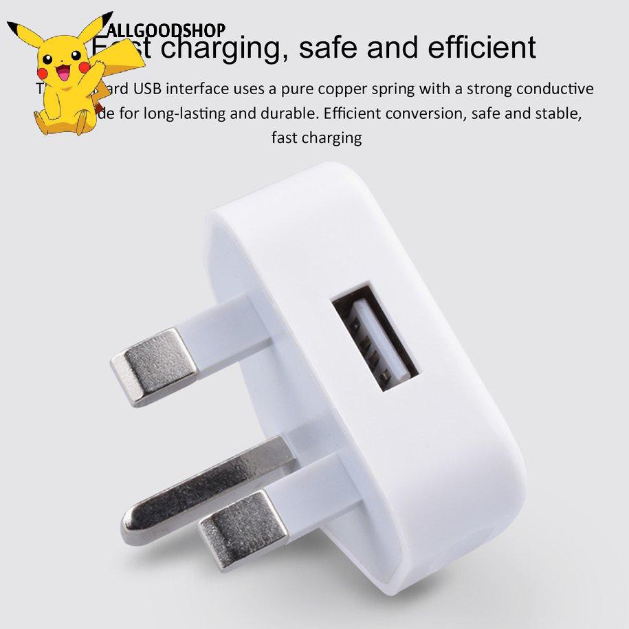 111all} UK Mains Wall 3 Pin Plug Adaptor Charger Power With USB Ports For Phones