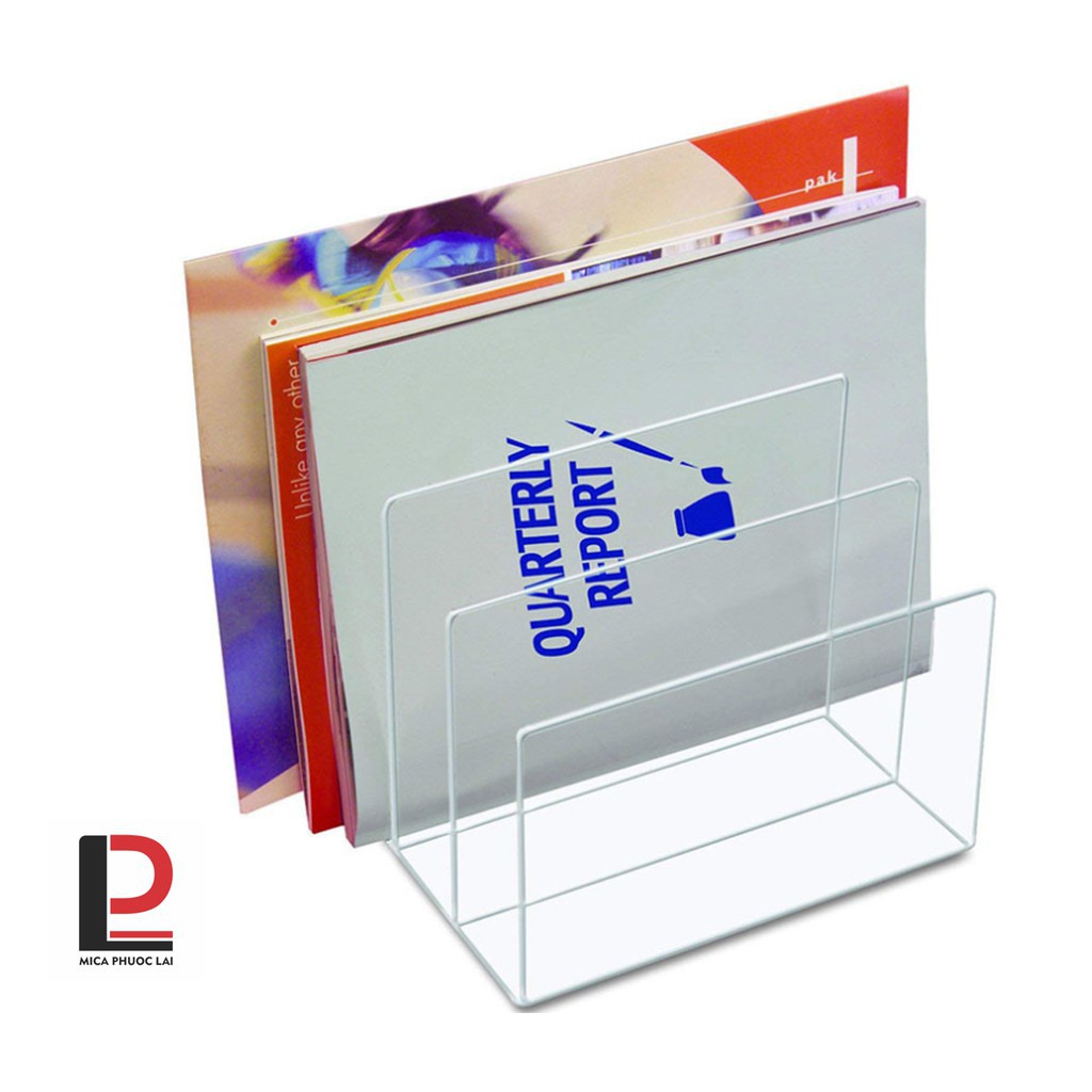Kệ mica nhiều ngăn để sách/ tạp chí/ mỹ phẩm... cao cấp/ Giá đỡ acrylic trưng bày sản phẩm cao cấp