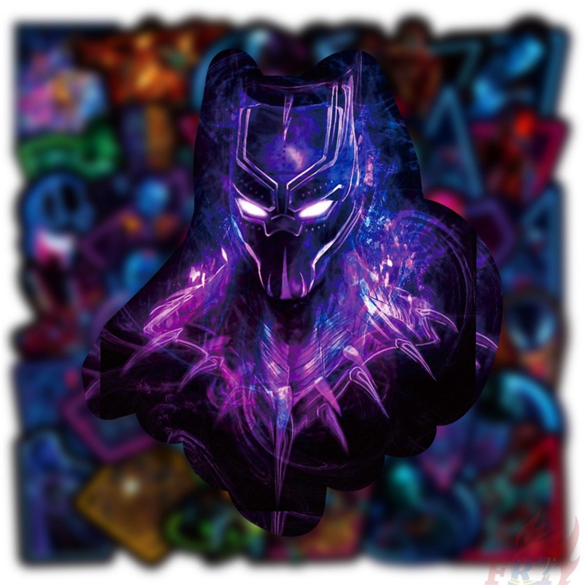 ❉ Miếng Dán Trang Trí Hình Siêu Anh Hùng Marvel Neon Series 04 ❉ Bộ 50 Sticker Dán Ván Trượt Thời Trang