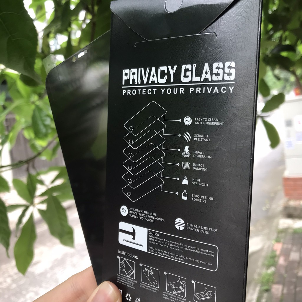 Kính Cường Lực Chống Nhìn Trộm KINGKONG BLACK 9H PRIVACY GLASS Fullbox Full Mã iPhone
