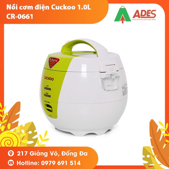 [Mã 154ELSALE2 giảm 7% đơn 300K] Nồi cơm điện Cuckoo 1.0L CR-0661 (Xanh/ Cam) 2-4 người ăn - BH chính hãng