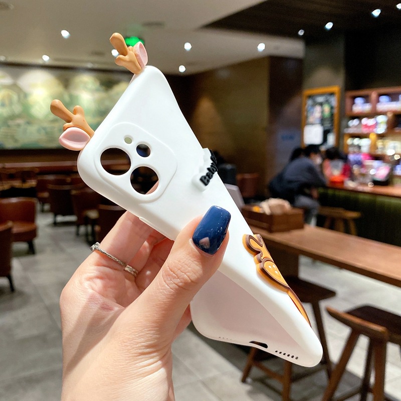Compatible For Samsung Galaxy A05S A05 A24 M14 A04S A04e A13 A33 A53 A73 A03 M54 S8 S9 S10 Plus S20 S21 FE Note 8 9 20 Note 10 Plus Phim hoạt hình Gấu và Thỏ Tai nghe vui tai Bao đựng điện thoại