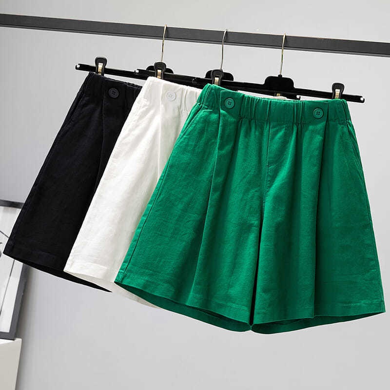 Quần short lưng cao ống rộng thời trang Hàn Quốc sành điệu cho nữ