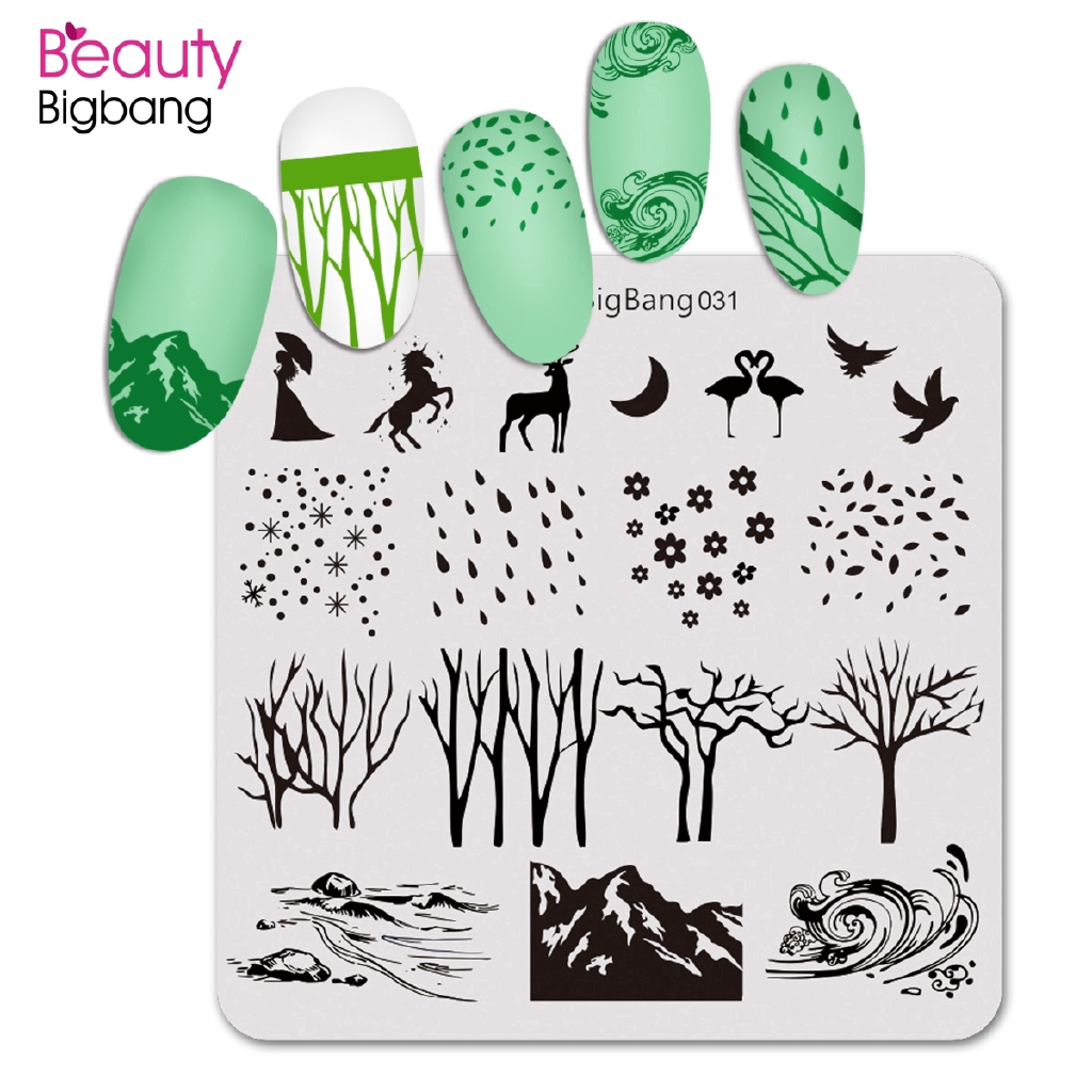 Khuôn Trang Trí Móng Tay Kích Thước 6x6cm In Họa Tiết Tự Nhiên