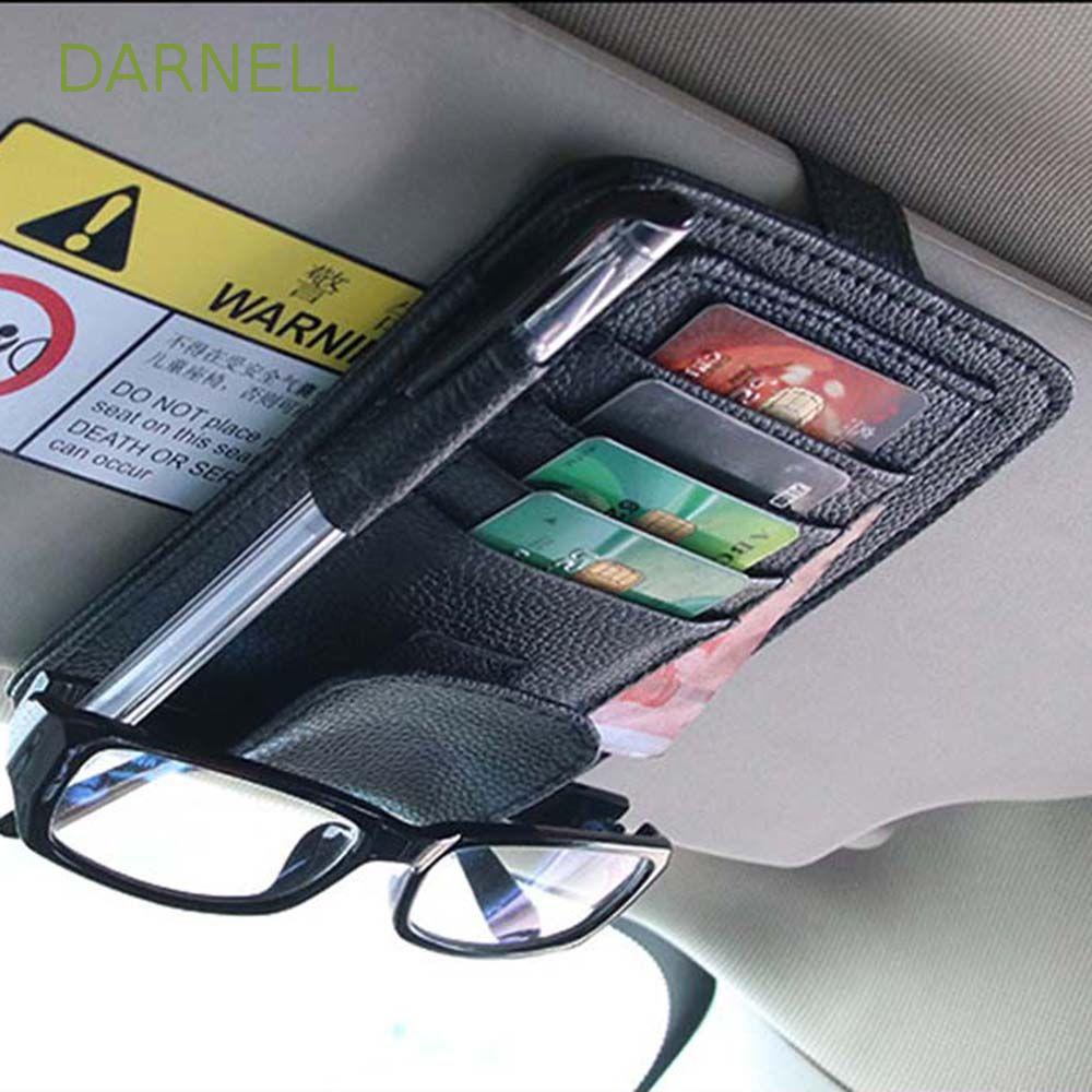 Ví Da PU Đựng Thẻ Gắn Tấm Che Nắng Xe Hơi Đa Năng Nhiều Màu Sắc