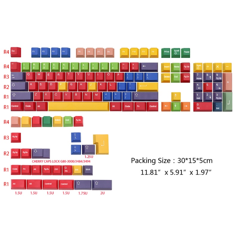 Bộ phím rời PBT 131 phím in hình quả anh đào dễ thương