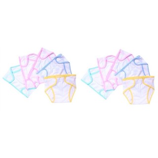 Set 10 Chiếc Tã Dán Vải Cho Bé Sơ Sinh Loại Trắng Viền (Size 1,2,3 cotton mềm)