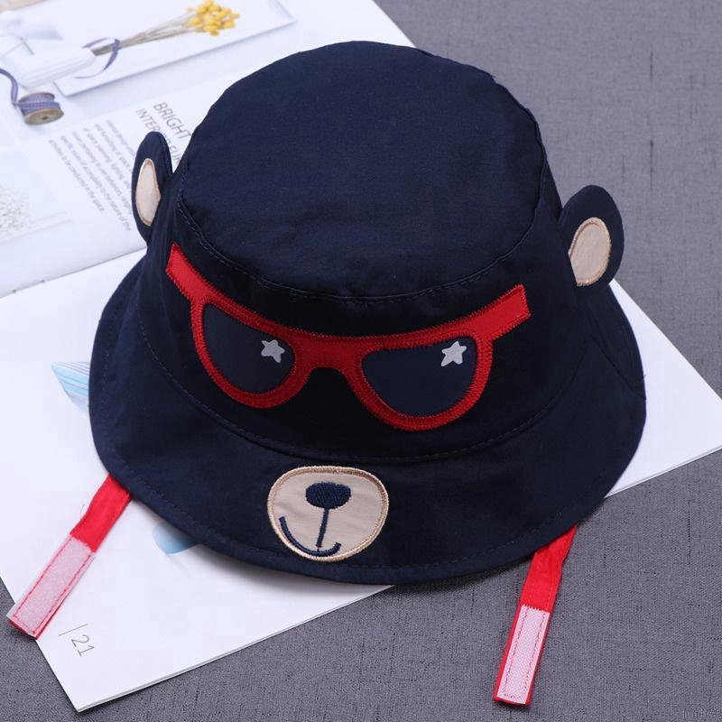 Mũ rộng vành bằng vải họa tiết họa hình đáng yêu cho bé