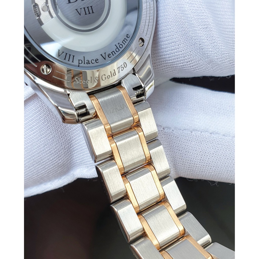 Đồng hồ nữ chính hãng Dior - Máy cơ tự động - Kính Sapphire nguyên khối - Vỏ dây demi vàng 18k