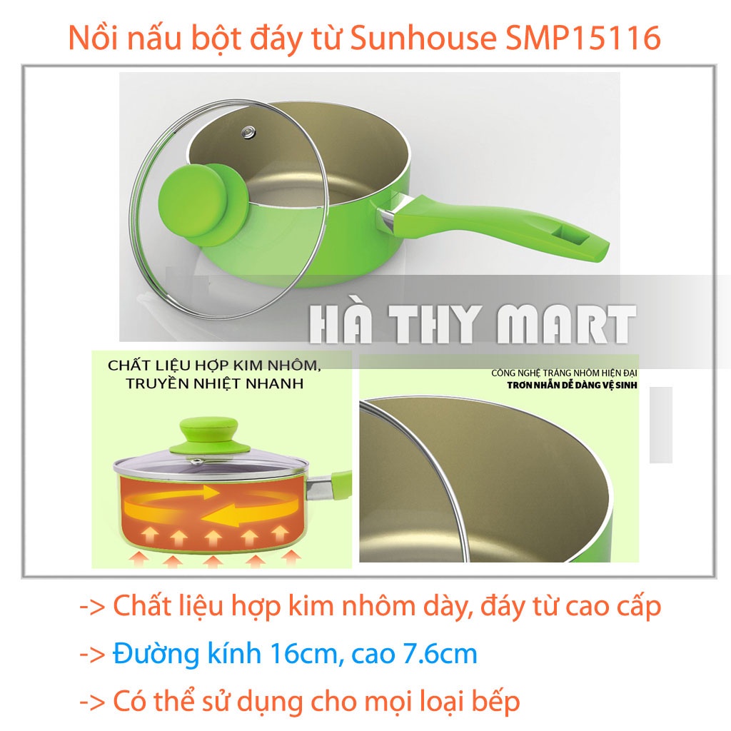 Nồi Nấu Bột Cho Bé Sunhouse Chống Dính Chính Hãng