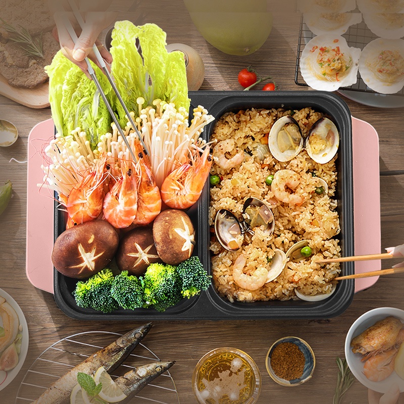 NỒI LẨU NƯỚNG 2 ngăn 2IN1SHOPEMTRANG07Bếp lẩu nướng đa năng 2 in 1 nhanh gọn và tiện lợi, Nồi lẩu điện, nướng điện