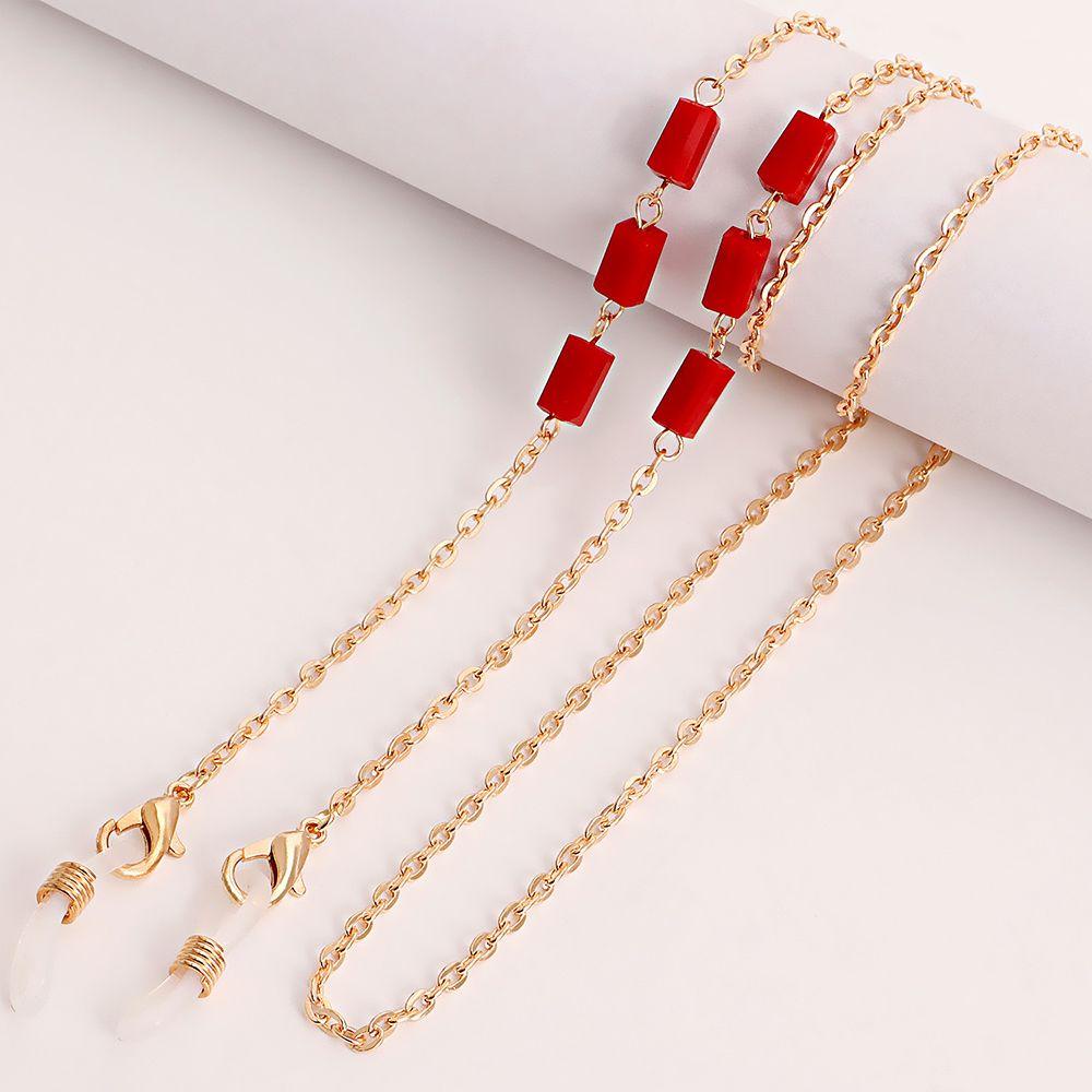 Vòng cổ Nối Dài Mắt Kính Mặt Vuông Bằng Resin
