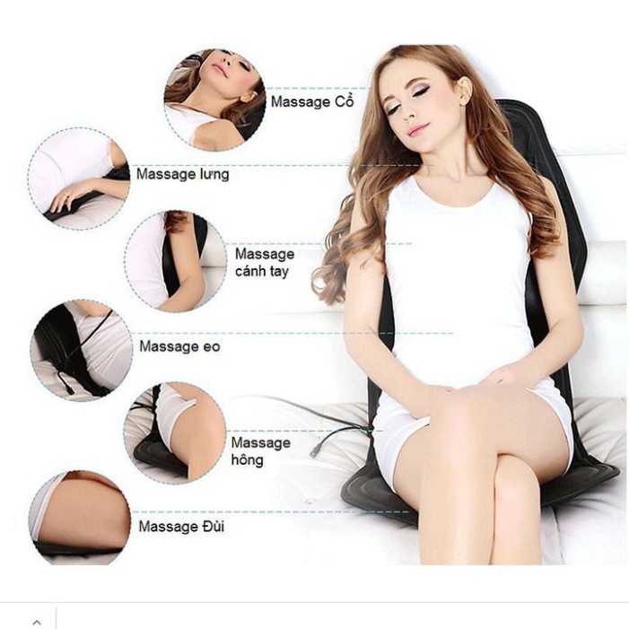 Đệm massage toàn thân - đệm mát xa trên ô tô 8 chức năng chính hãng