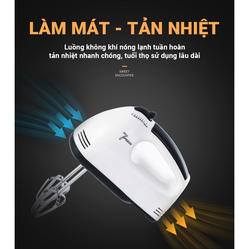 ( Hỏa Tốc) Máy Đánh Trứng Cầm Tay 7 Tốc Độ Công Suất 180W