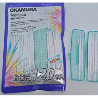 Tăm Nhựa Nha Khoa Okamura Nhật Bản Gói 120 Chiếc