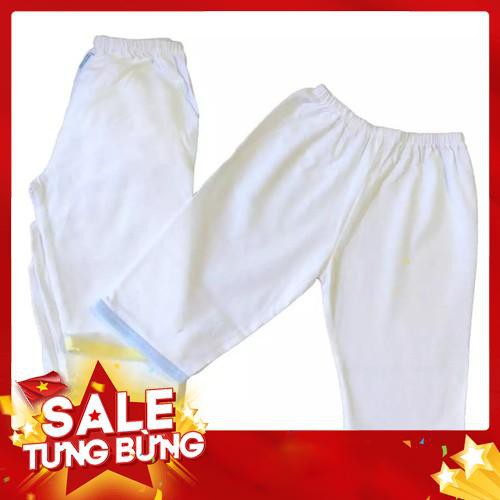 (Hàng loại 1) Quần áo sơ sinh - Combo 5 quần dài sơ sinh cotton cao cấp Trắng JOU ( hàng xưởng may Việt Nam)