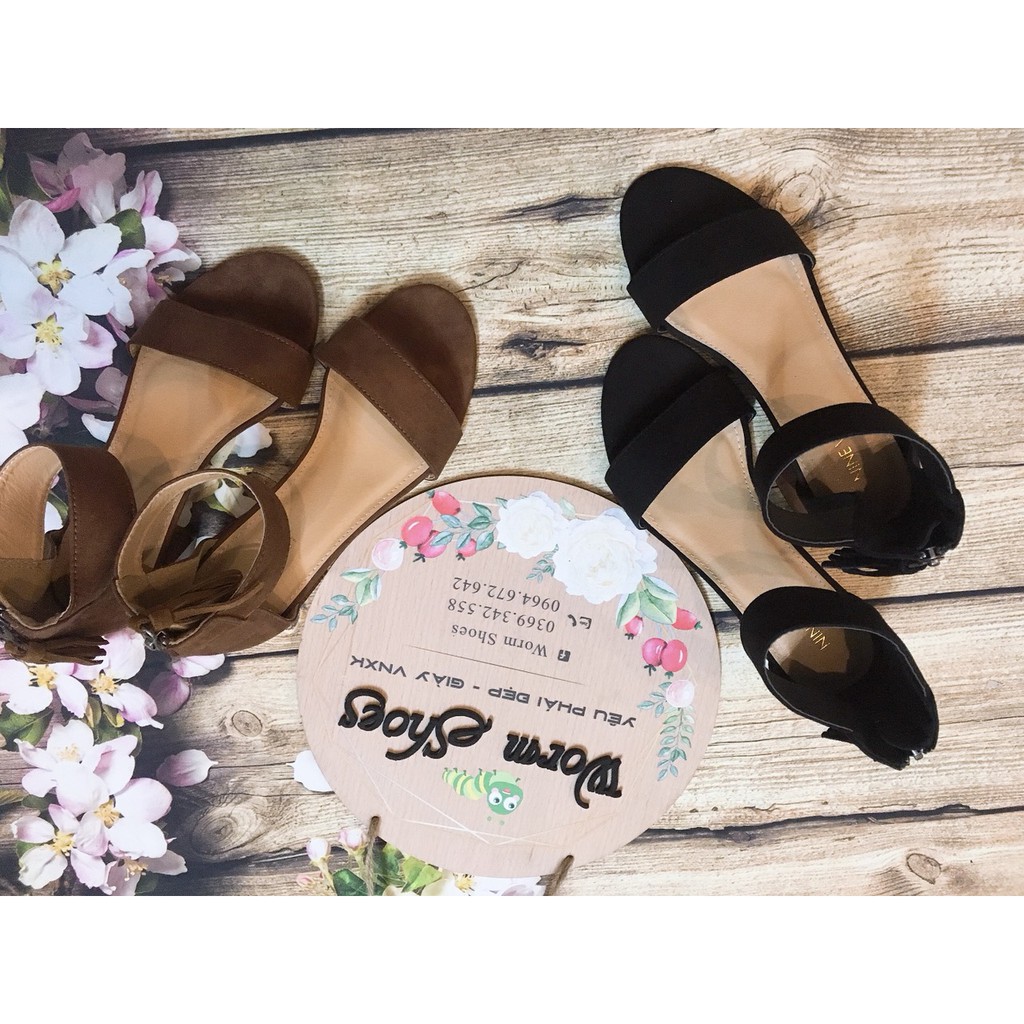 SANDAL DA LỘN KHÓA GÓT SAU - 4CM