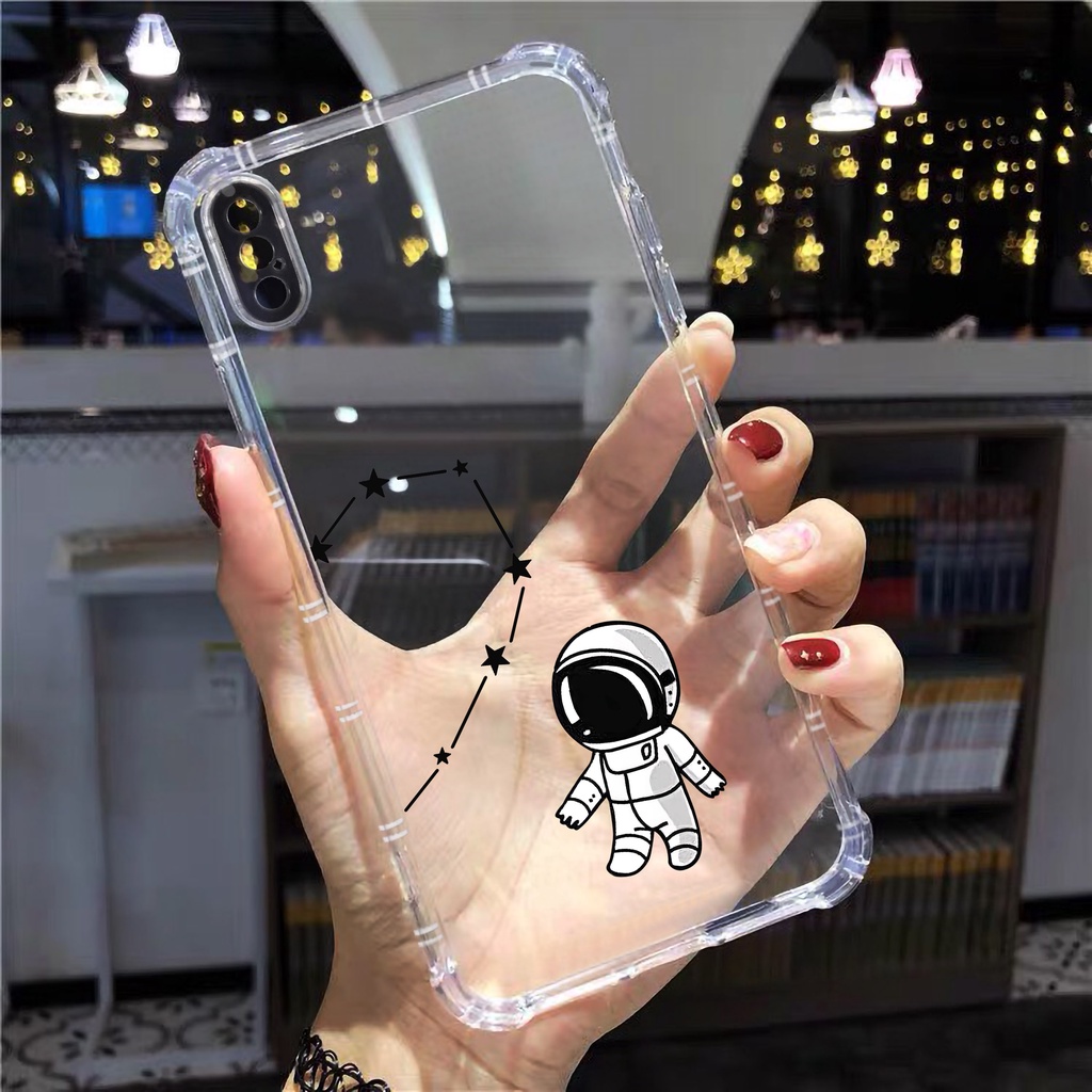 Ốp iphone trong suốt silicon dẻo cặp đôi du hành cho iphone 15 14 13 pro max plus 11 12 pro max mini x r s max 7 8 plus