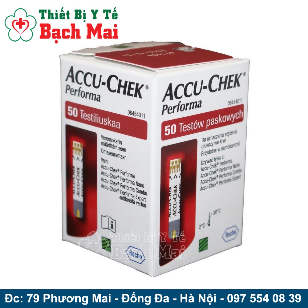 Que Thử Đường Huyết Accu Chek Performa [Hộp 50 Que]