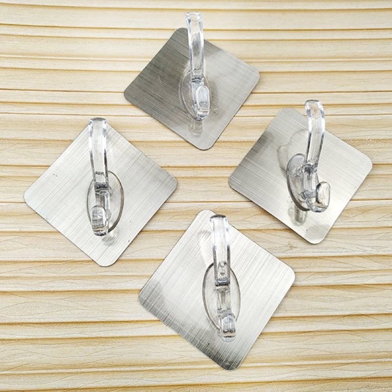 Móc dán tường xi màu bạc  móc quần áo 2 móc tiện lợi