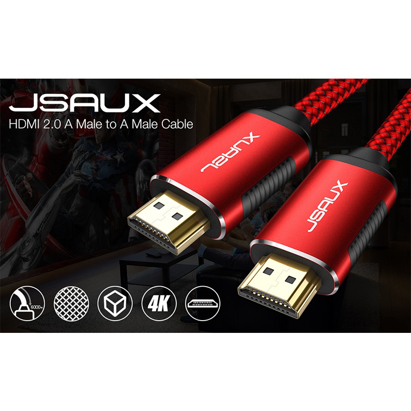 Dây Cáp 4K HDMI JSAUX Truyền Tốc Độ Cao (4K 60hz) Dài 2M Hỗ Trợ 3D 4K HDR 2160P 1080P Internet HDCP 2.2 ARC