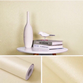 Giấy dán tường màu vàng nhạt khổ 10 mét x45cm có keo