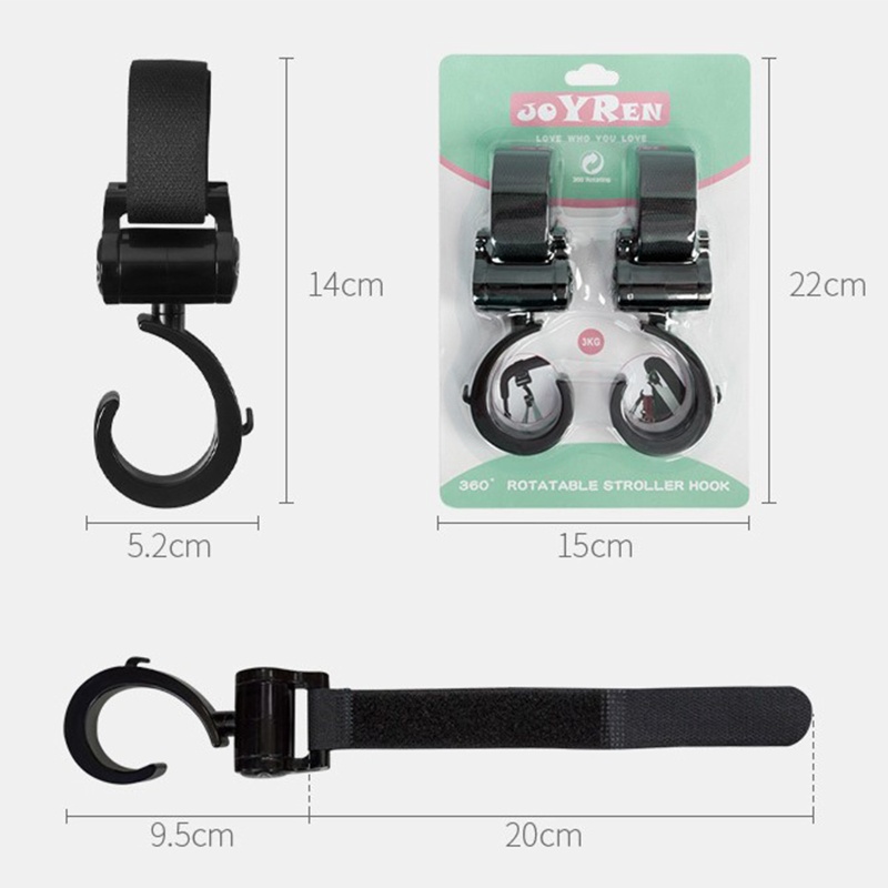 1 Cặp Móc Treo Túi Xách / Xe Đẩy Em Bé Chống Biến Dạng Tiện Dụng