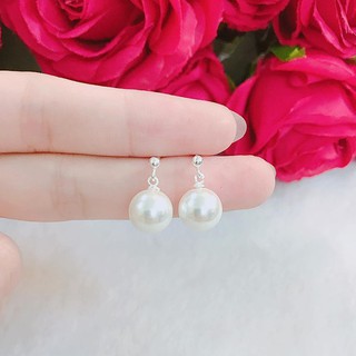 Bông tai bạc gắn trai MS35
