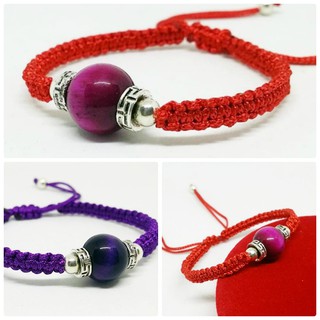 Vòng tay đá mắt hổ 12 ly mix charm tết dây (Mệnh Hỏa - Thổ)
