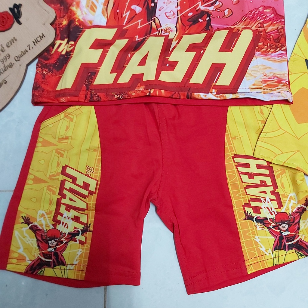 [HỖ TRỢ ĐỔI SIZE NẾU KHÔNG VỪA] Bộ đồ Flash ngắn tay kèm choàng và mặt nạ