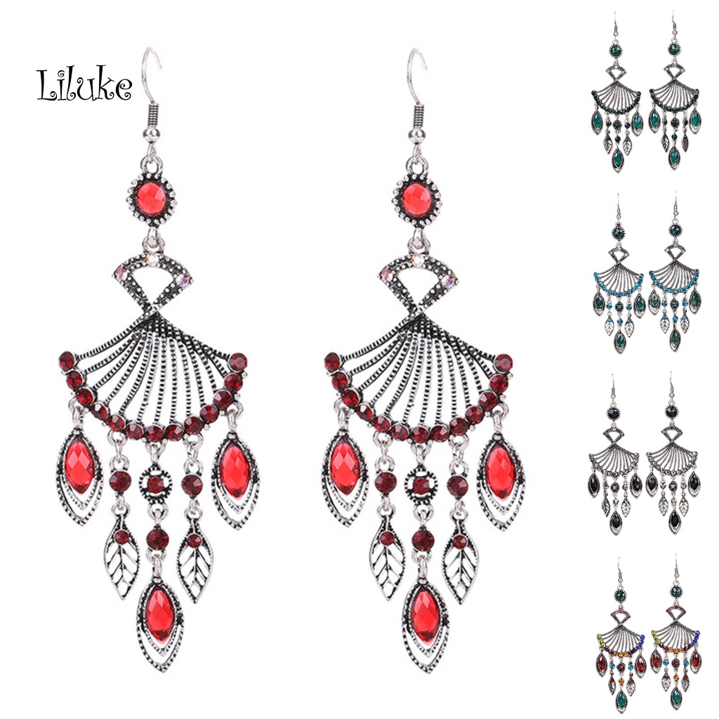 1 Đôi Bông Tai Hình Quạt Phong Cách Bohemian Thời Trang