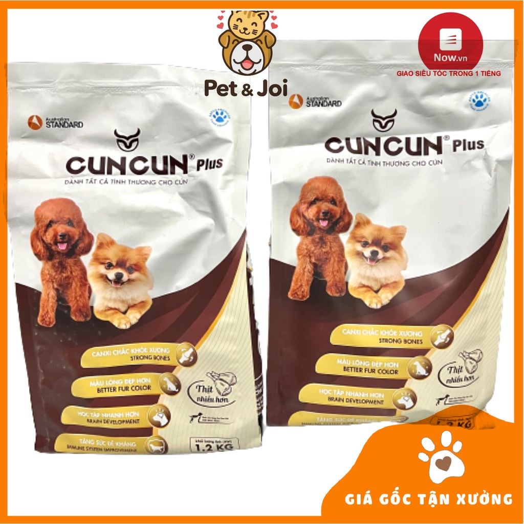 Hạt chó CUNCUN plus 1.2kg ⚡CHỈ 1 NGÀY⚡ dành cho Poodle, Phốc sóc, chó nhỏ - PET&amp;JOI