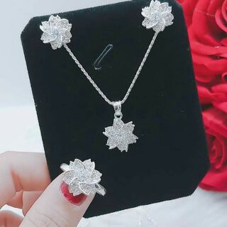 Bộ trang sức bạc hoa sen siêu hot