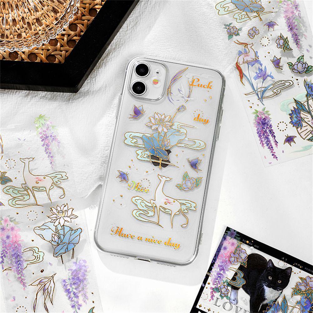 Bộ 2 Tấm Sticker Dán Trang Trí Điện Thoại Phong Cách Trung Hoa