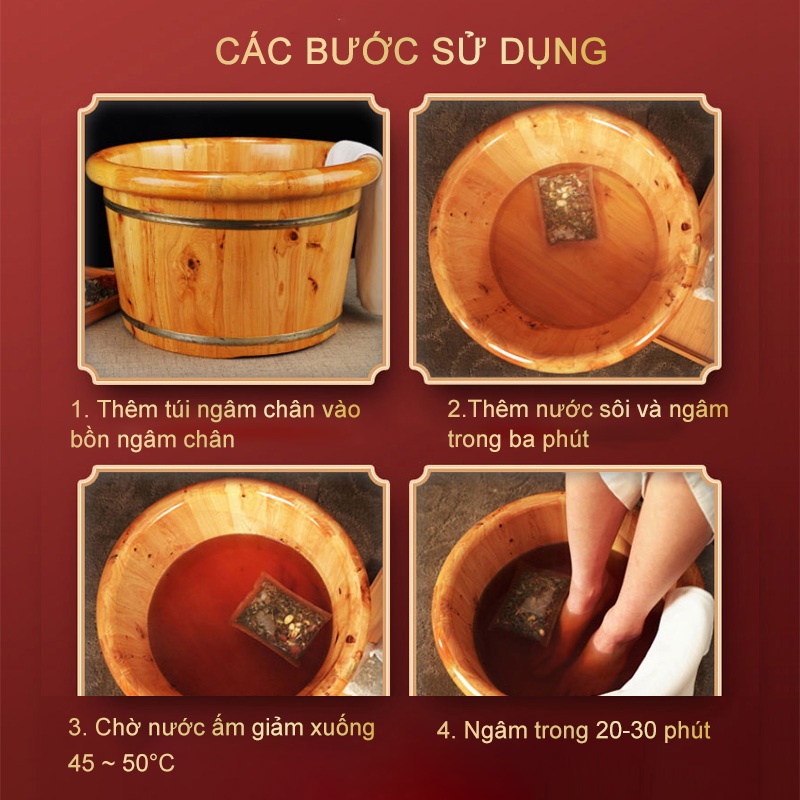 【1 túi 10 gói】Túi ngâm chân thảo dược Trung Quốc nhập khẩu Thái Lan- (Lanna + ngải cứu + ngải cứu + ngải cứu) - LA-PJB(1