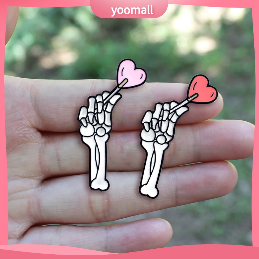 Ghim cài áo hình khung xương tai trang trí Halloween