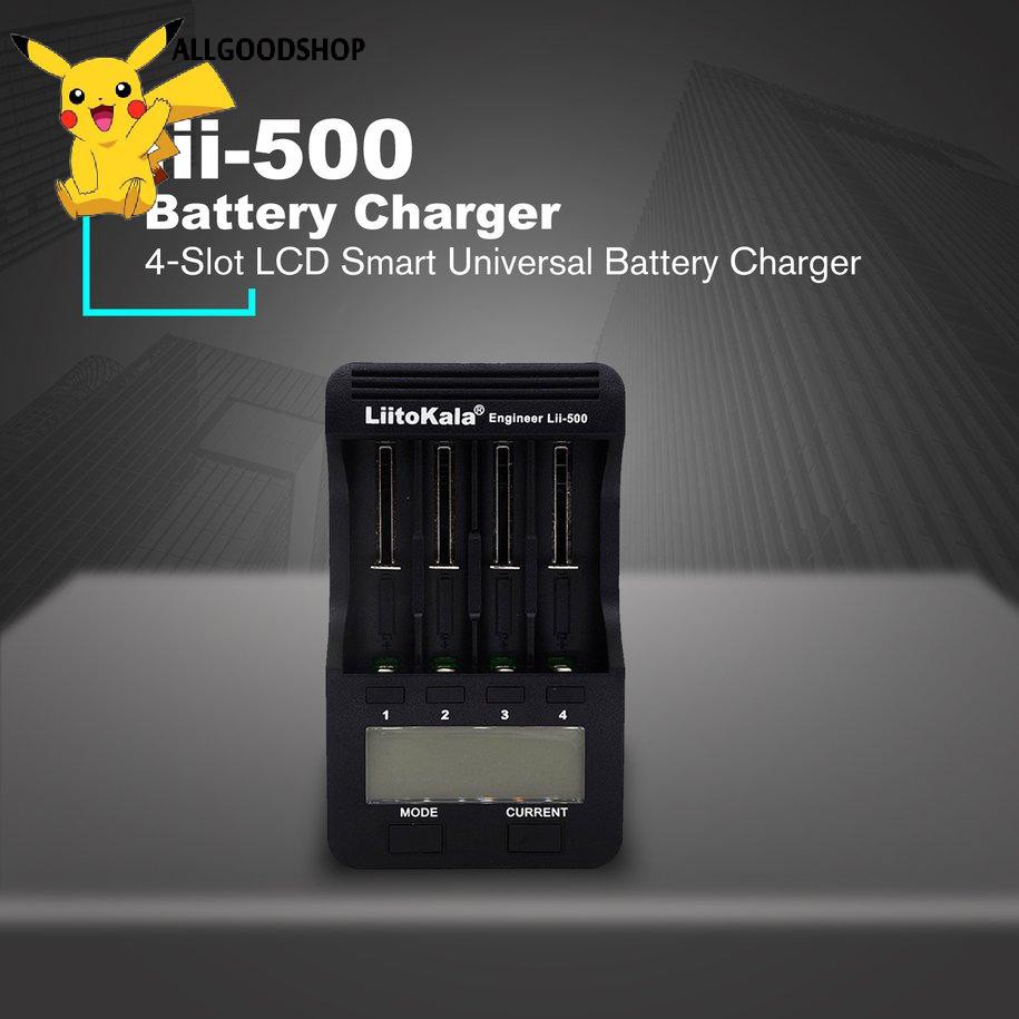 111all} Liitokala Lii-500 18650 26650 21700 4-Slot LCD Smart Universal Battery Charger