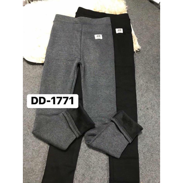 Quần leging lót lông nữ Cotton thêu mèo
