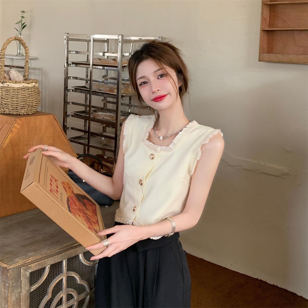 Xiaoxiang Áo Không Tay Tua Rua Kiểu Dáng Sang Trọng  tao bao
