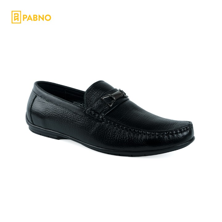 Giày mọi nam PABNO PN168, Giày mọi phối khóa da bò thật cao cấp 100%, giày nam công sở chính hãng