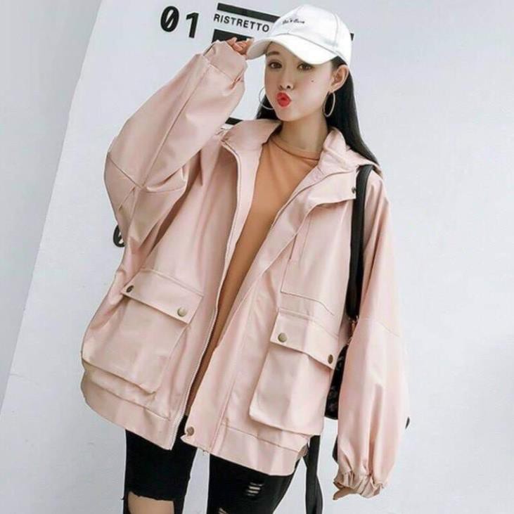 Áo Khoác Kaki màu trơn chất kaki ngoại  Form rộng Unisex Nam Nữ Couple đều mặc được thời trang hot