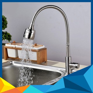 Vòi rửa chén lạnh inox sus 304, cần lò xo 6002
